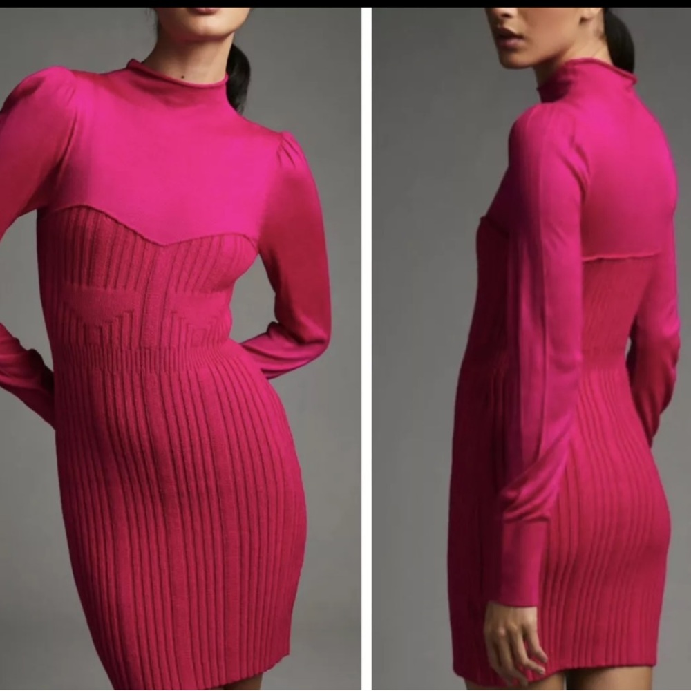 Elegant Pink Long-Sleeve Dress